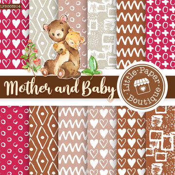Bear Mother and Baby Digital Paper LPB003B14
