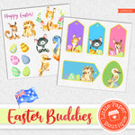 Easter Australian Buddies Watercolor Ephemera Tags Digital Paper LPB013C