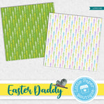 Easter Daddy Rabbit Watercolor Digital Paper LPB014B