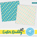 Easter Daddy Rabbit Watercolor Digital Paper LPB014B