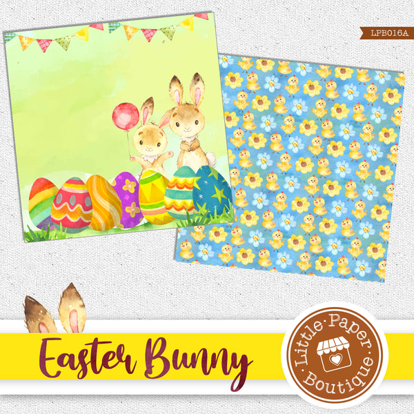 Easter Bunny Watercolor Digital Paper LPB016A
