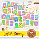 Easter Bunny Watercolor Ephemera Tags Digital Paper LPB016C
