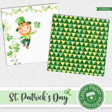 St Patrick's Day Watercolor Digital Paper LPB022A