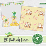 St Patrick's Day Owls Watercolor Digital Paper LPB023A3