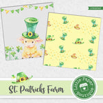 St Patrick's Day Owls Watercolor Digital Paper LPB023A3