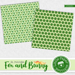 St Patrick's Day Fox and Bunny Watercolor Digital Paper LPB025B1