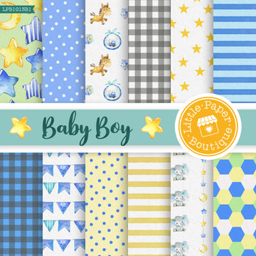 Baby Boy Digital Paper LPB1013B1