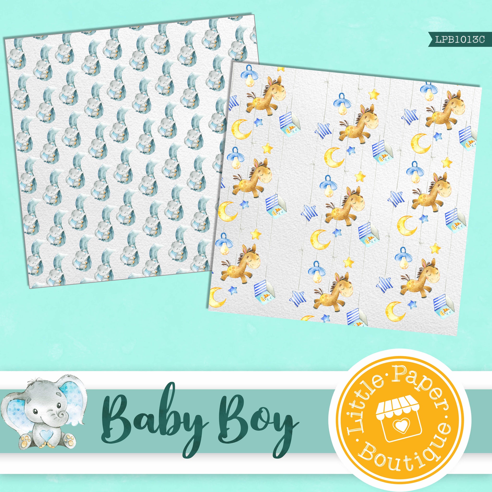 Baby Boy Digital Scrapbook Paper – Your Paper Stash