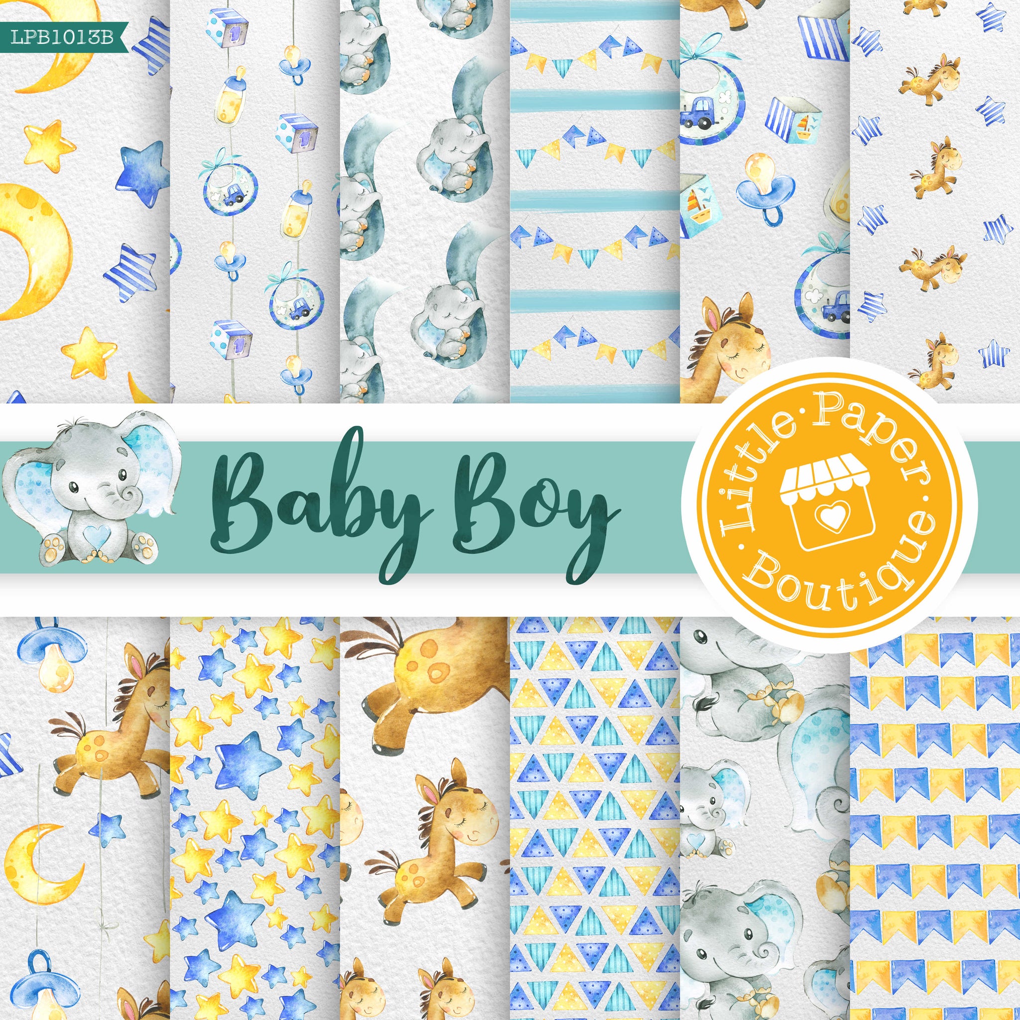 Baby Boy Digital Paper 8,5 x 11 scrapbook paper blue Texture 12 prin By  DigitalPrintableMe