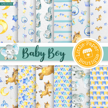 Baby Boy Digital Paper LPB1013B