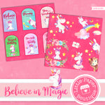 Believe in Magic Watercolor Ephemera Tags Digital Paper LPB1016C