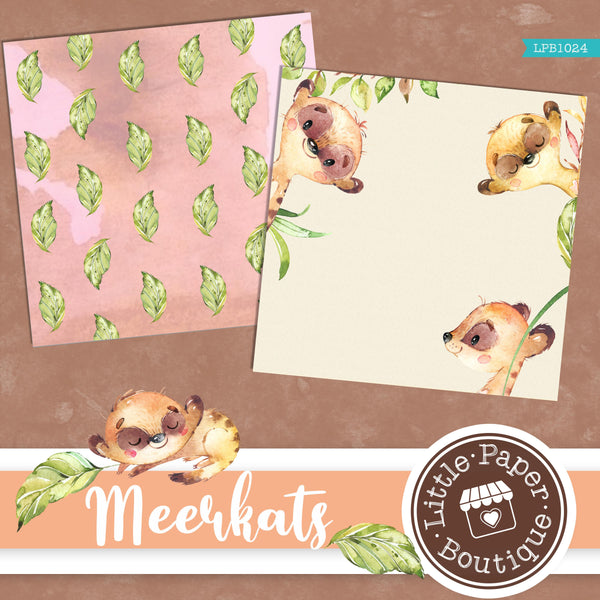 African Meerkat Watercolor Digital Paper LPB1024A