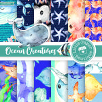Ocean Creatures Digital Paper LPB1034A