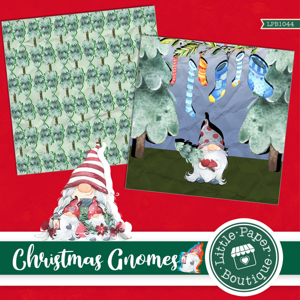 Christmas Gnomes Watercolor Digital Paper LPB1044A