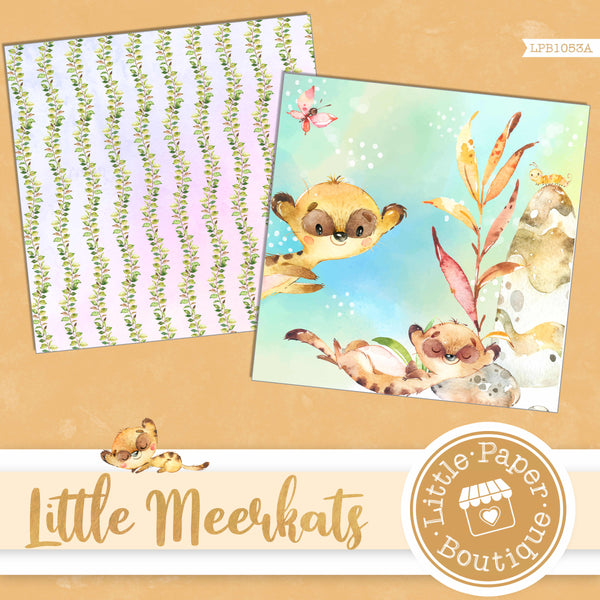 Little Meerkats Watercolor Digital Paper LPB1053A