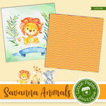 Savannah Animals Watercolor Digital Paper LPB1058A