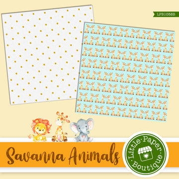 Savannah Animals Watercolor Digital Paper LPB1058B