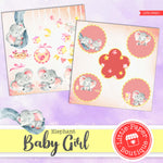 Baby Girl Watercolor Ephemera Tags Digital Paper LPB1062C