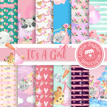 It's A Girl Digital Paper LPB1072A