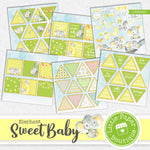 Sweet Baby Watercolor Ephemera Tags Digital Paper LPB3000C