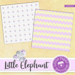 Little Baby Purple Elephant Digital Paper LPB3001B