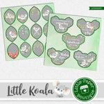 Little Koala Watercolor Ephemera Tags Digital Paper LPB3003C