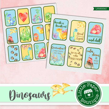 Dinosaur Digital Ephemera Tags Scrapbook Digital Paper #Quarantine #StayHome #Social Distancing  LPB3004C