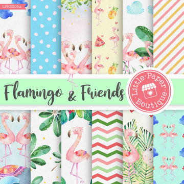 Flamingo & Friends Digital Paper LPB3005A