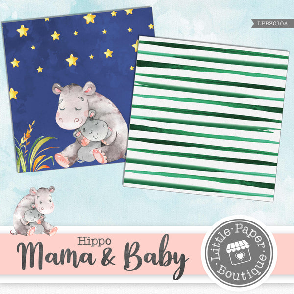 Hippo Mama & Baby Digital Paper LPB3010A