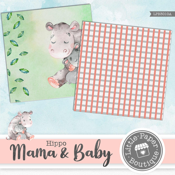 Hippo Mama & Baby Digital Paper LPB3010A