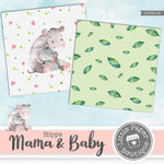 Hippo Mama & Baby Digital Paper LPB3010A