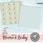 Hippo Mama & Baby Digital Paper LPB3010B