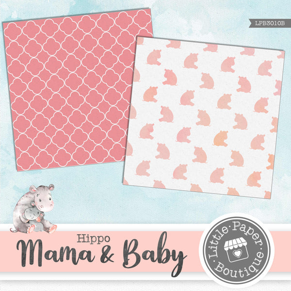 Hippo Mama & Baby Digital Paper LPB3010B