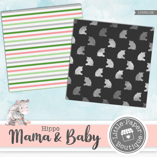 Hippo Mama & Baby Digital Paper LPB3010B