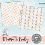 Hippo Mama & Baby Digital Paper LPB3010B