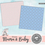 Hippo Mama & Baby Digital Paper LPB3010B