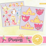 Princess Aurora Watercolor Ephemera Tags Digital Paper LPB3012C