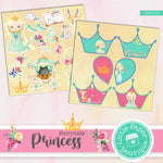 Fairytale Princess Watercolor Ephemera Tags Digital Paper LPB3013C