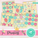 Fairytale Princess Watercolor Ephemera Tags Digital Paper LPB3013C