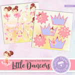 Little Dancers Watercolor Ephemera Tags Digital Paper LPB3017C