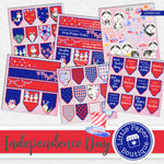 Independence Day Watercolor Ephemera Tags Digital Paper LPB3019C
