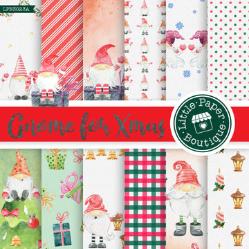 Christmas Gnomes Watercolor Digital Paper LPB3023A