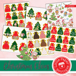 Christmas Elves Watercolor Ephemera Tags Digital Paper LPB3024C