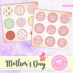 Mother's Day Watercolor Ephemera Tags Digital Paper LPB3026C