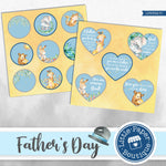 Father's Day Watercolor Ephemera Tags Digital Paper LPB3027C