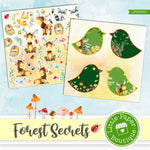 Forest Secrets Watercolor Ephemera Tags Digital Paper LPB3030C