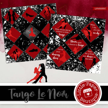 Tango Le Noir Watercolor Ephemera Tags Digital Paper LPB3033C