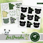 Zen Panda Watercolor Ephemera Tags Digital Paper LPB3038C