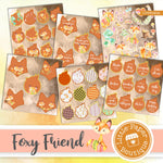 Foxy Friend Watercolor Ephemera Tags Digital Paper LPB3040C