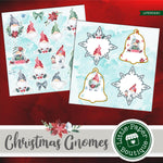 Christmas Gnomes Watercolor Ephemera Tags Digital Paper LPB3044C